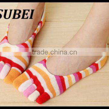 Japanese Cotton Striped Socks Shallow Mouth Invisible Socks Toe Socks photo-6