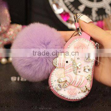 Stylish Diamond Key Holder Leather Wallet Case for Keys photo-5