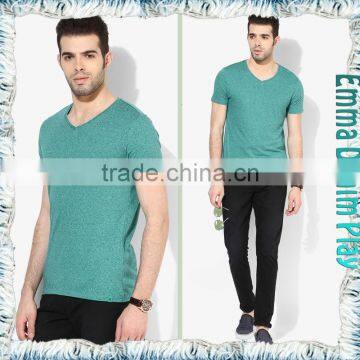 2017 Mens Basic Plain Design Short Sleeves V-Neck T Shirts photo-4