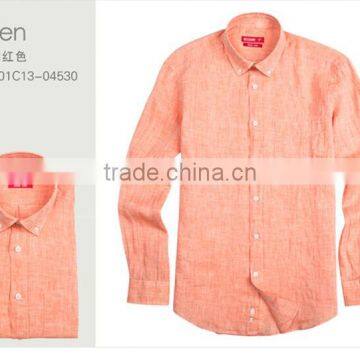 2014 fashion natural Linen men's shirt