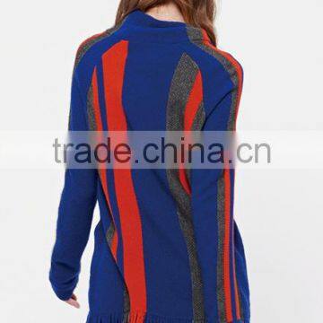 China Oem Fashion Women Strip Loose Pullover Long Sweaters Girl With Tassels photo-4