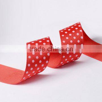 Grosgrain Dot Ribbon 7/8 Inch Red With White Dots photo-2