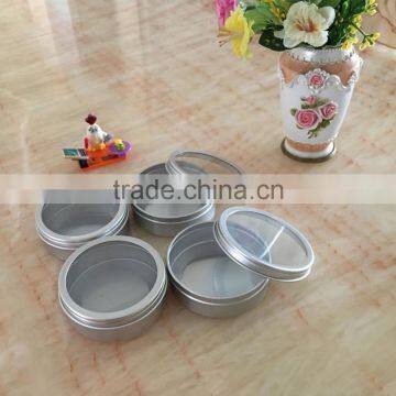 mini aluminium round can tin with transparent window