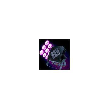 9pcs 3W High Brightness Tri-color LED Flat Par / LED Par / LED DMX Par