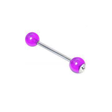 Crystalline Gem Magenta Magic Barbell Tongue Ring