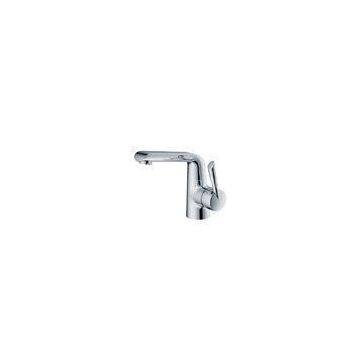 OEM Modern Metered Chrome Basin Tap Faucets , Single Hole Bathroom Faucet Mixer