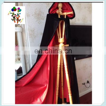 Black and Red Velvet Womens Hooded Halloween Fancy Dress Cape HPC-0593