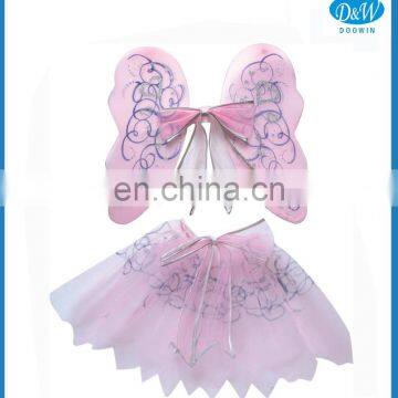 LT Pink Tinkerbell Fairy Wings Tutu Set for Girls Party Dressup