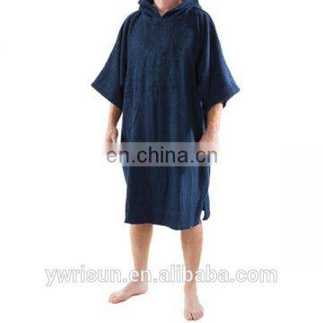 2017 Customized 100% Cotton Surf Changing Robe With Hood Beach Towel Poncho For Adult