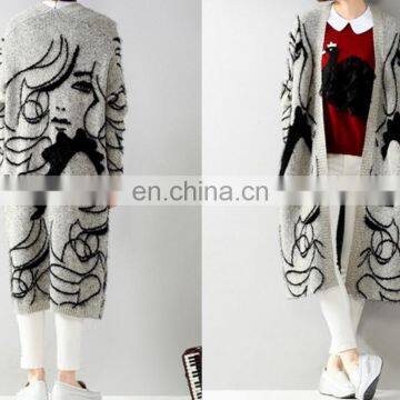 2015 New long sleeve thick knitted ankle long cardigans