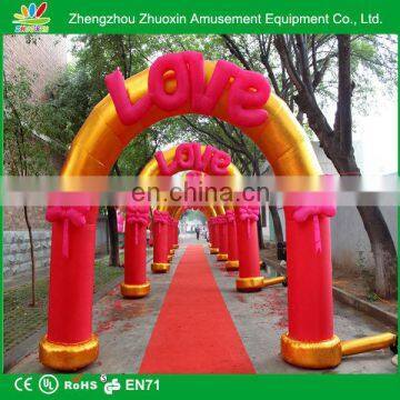 2014 New design advanced plush inflatable wedding arches with flowers