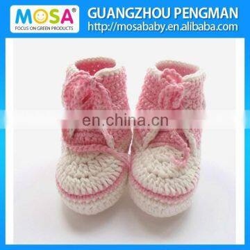 2014 New Crochet Pink White Sport Boots for Baby Girl Ankle Boots Lace Up Shoes photo-2