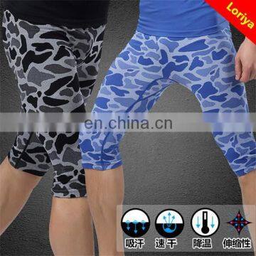 New Black and Blue Leopard Printing Spandex Men's Body Shaper Slimming Pants