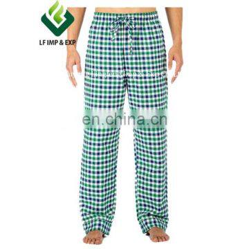 Cotton Flannel Pajama Lounge Pants- Blue/Green/White Small Checks