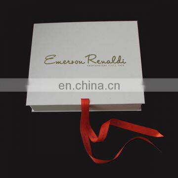 High-end Grade Atmosphere Luxury White Paper Folding Box With Embossing Golden Foil Logo