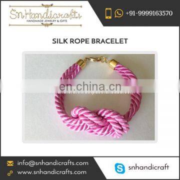 Perfect Pink Color Silk Rope Bracelet for Girls from Leading Manufacturers