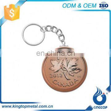 Luxury Quality Custom Shape Embossed Souvenirs Canada Flag Logo Souvenir Keychain