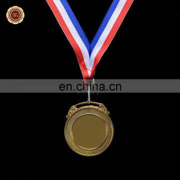 Wr Quality 24k Gold Plated Blank Medal Wholesale Metal Medal With Free Ribbon for Awards Ceremony photo-2