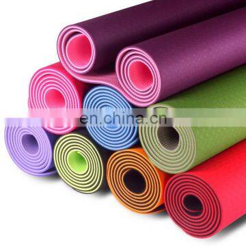 Customized TPE Yoga Mat 2 Colors 2 Layered Mat183*61*0.6 cm