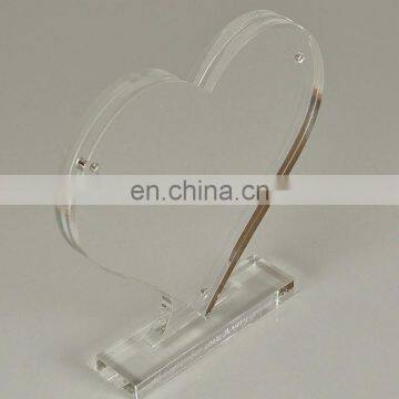 Home Decorative Acrylic double sided heart shape Photo Frame ,magnet love photo frame