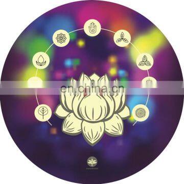 Eco Friendly Good Texture Digital Printing Round Suede Natural Rubber Yoga Mat photo-3