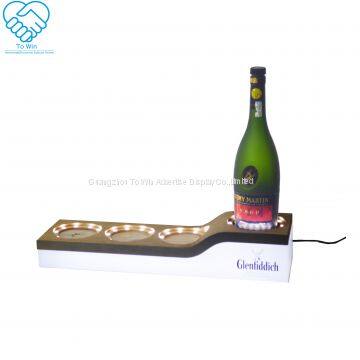 wooden acrylic wine /ciroc bottle holder for bar display set