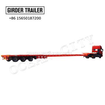 3 axles wind power 50 meters extendable steering over length wind blade transport semi trailer