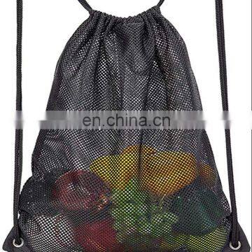 Heavy Duty Mesh Drawstring Bag, Sport Equipment Storage Bag for Beach, Swimming