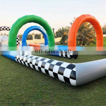 Inflatable Barrier Zorb Ball Race Track Fun Kids Go Kart Inflatable Speedway Race Car Track photo-4