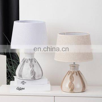 New Korean Hotel Home Decor Nightstand Lamp Exquisite Ceramic Warm Table Lamp for Bedroom photo-6