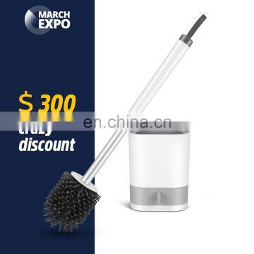 Masthome March Expo TPR  silicone Novel Efficient Suspension Toilet Brush For Bathroom Cleaning With Holder Set