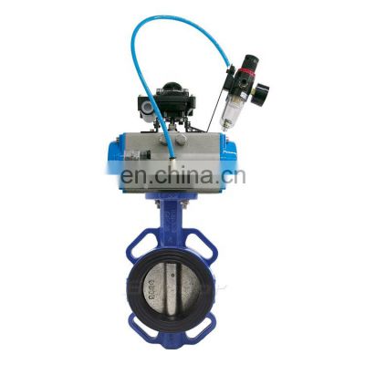 Bundor 150LB pneumatic control actuator DN100 EPDM pneumatic actuated butterfly valve