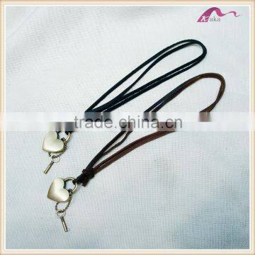 Hot Selling Couple Lock And Key Pendant Necklace With Leather Cord