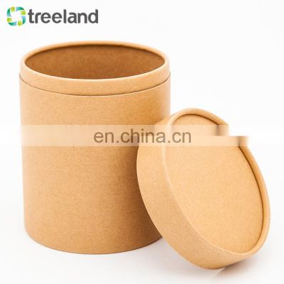 Kraft Paper Box Packaging Round Shape Cylinder Cardboard Can