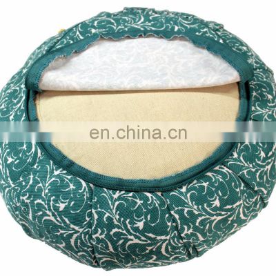 yoga practice screen printed and embroidery plated Zafu Meditation Cushions Indian manufacturer