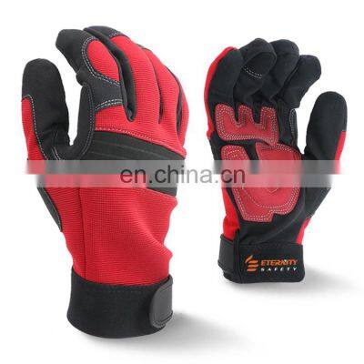 Touch Screen Sandy Coated Oilfield Cut Resistant Anti Vibration Shock TPR High Impact Mechanic Glove