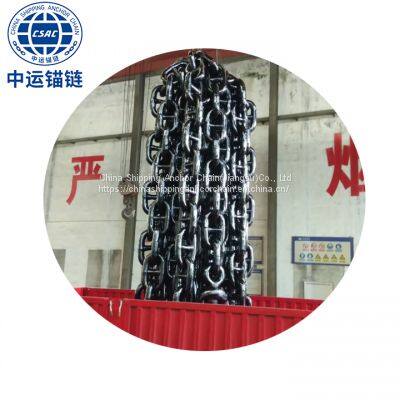 84mm Black Painted Floating Wind Power Platform Studless Link Anchor Chain