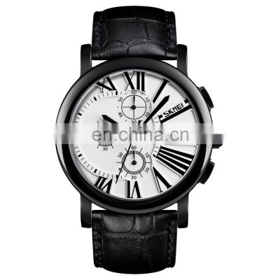 new 2019 SKMEI 9196 quartz wrist watch sport watches men with leather band