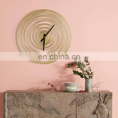 Wall Clock Gold Design Wholesale Cheap Nordic Big Watch Metal Large Home Decor Metal Luxury Modern Decorative Digital Wall Clock