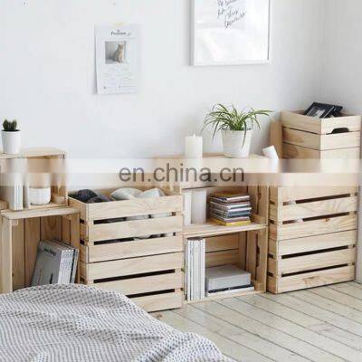 Living room bedroom Decorative Wooden Storage Container Boxes Wood Crates