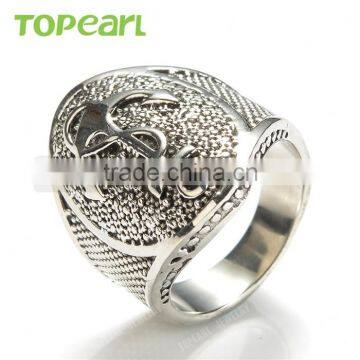 Topearl Jewelry Personalized Men's Anchor Biker Ring Hot Sale Fashion Costume Jewelry Stainless Steel Anchor Ring MER435