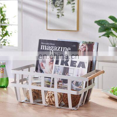 Metal Wire Freezer Organizer Bins With Handles Large Pantry Baskets Wire Storage Baskets for Organizing photo-5