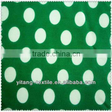 Green printed silk chiffon fabric