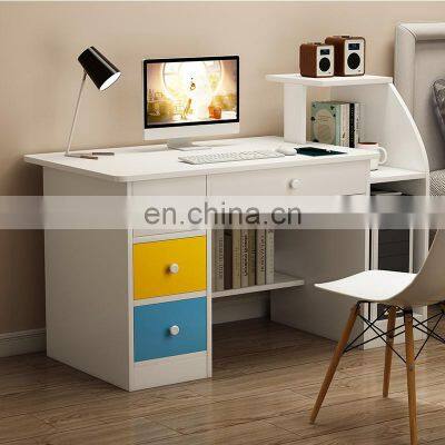 Cheap Modern Wooden Home Office Furniture Lamp Study Table Computer Desk With 2 Drawers photo-4