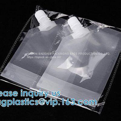 Reusable Stand Up Plastic Custom Liquid Fruit Juice Drink Packaging Spout Pouch Bag / Juice Doypack With Spout Cap Packaging Pouch Bag photo-2