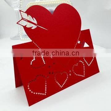 New Arrival Unique Laser Cutting Pink Color Table Name Card for Wedding