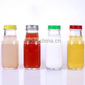 300ml clear empty glass milk bottle with screw top