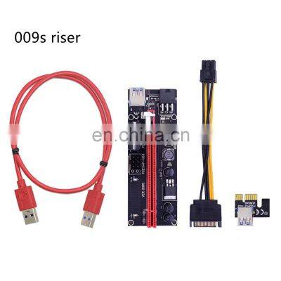 ver009s plus 8 capacitor riser graphics card extension adapter cable pcie1x to 16X graphics card adapter board