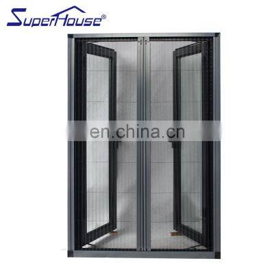 Superhouse Mosquito Net Sliding Screen Door USA Standard Temper Glass Aluminum Frame Casement Windows With Mosquito Net