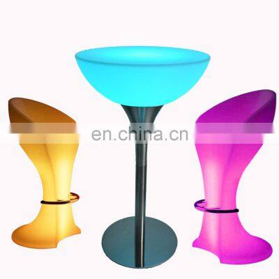 wireless illuminated glowing led portable led light bar cocktail tables and chairs glow bar counter party lighting patio chair